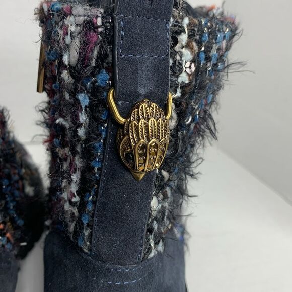 Kurt Geiger London Kensington tweed lug combat ankle boot NWT - Picture 9 of 14